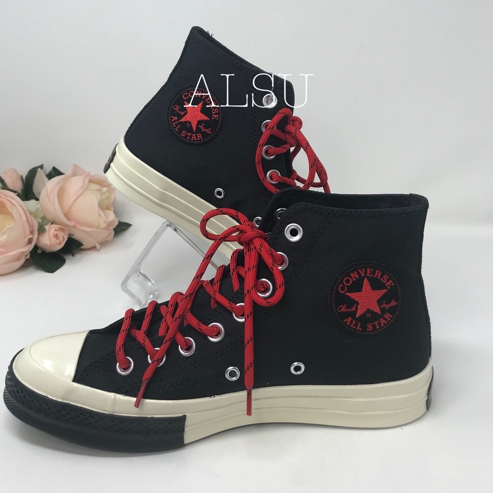 Converse Chuck 70 HI Canvas Black Enamel Red W - Picture 2 of 8